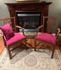 2 New Solid mahogany Chairs - $50 each