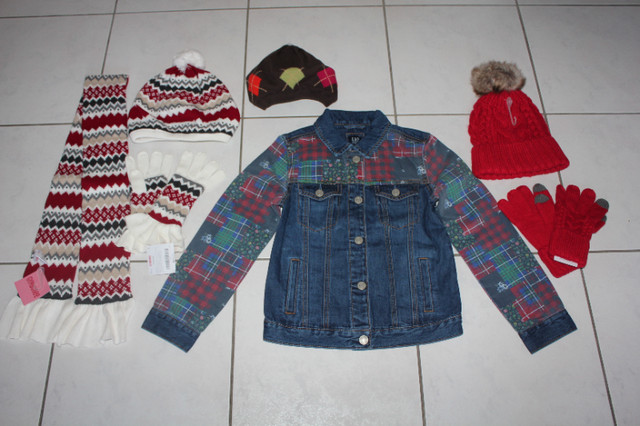 NEW GIRLS SIZE 8 JEAN JACKET SCARF HAT GLOVES in Kids & Youth in Mississauga / Peel Region
