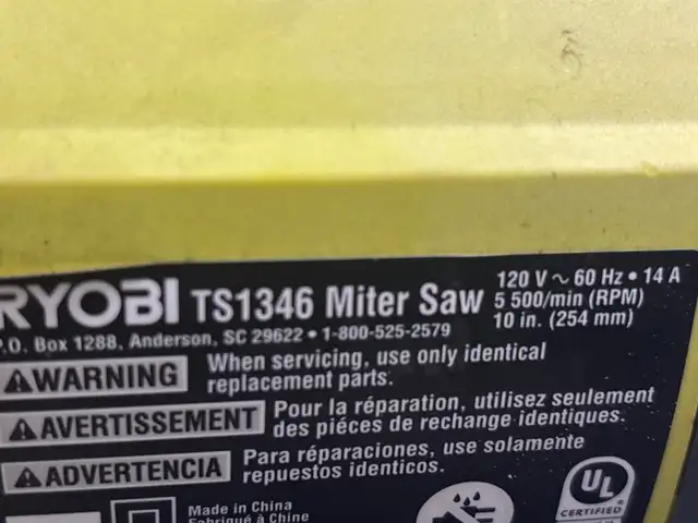 Ryobi TA1346T 10” Mitre Saw in Power Tools in Oshawa / Durham Region - Image 4