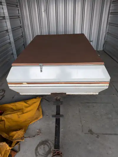 Trailer for sale. $ 650 .Great for luggage/tools/ equipment. Approx 5' X 7 '. Hinged lid for cargo p...