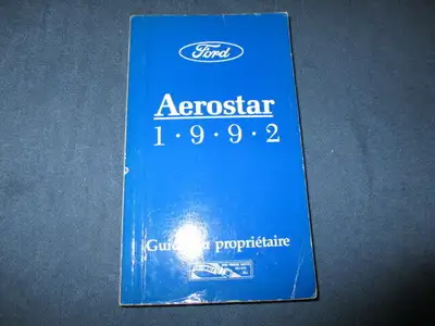 FORD AEROSTAR 1992 GUIDE DU PROPRIETAIRE-OWNER'S GUIDE-VINTAGE!, View more
