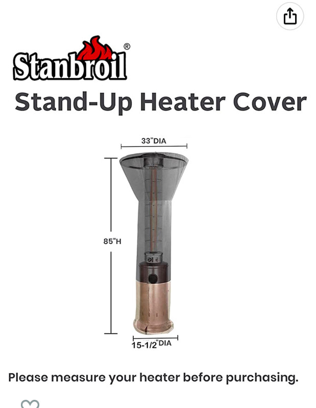 Round Stand Up Patio Heater Cover - 600D Heavy Duty Waterproof in Other in Winnipeg - Image 2