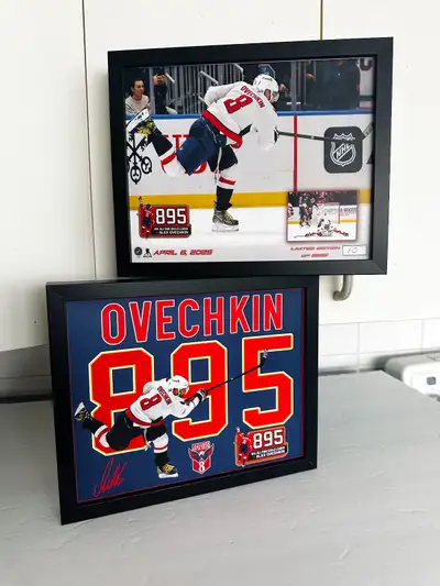 Alexander Ovechkin Record Breaking 895 Goals Framed Photos. 10x8 inches in a black box frame with Pl...