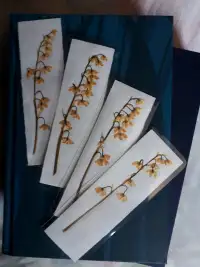 Pressed flowers bookmark / signet de fleurs pressées