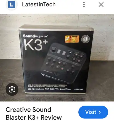 Creative Sound Blaster K3+ USB Recording Mixer, View more