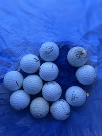 12 golf balls, tall tees, and divot repair tool