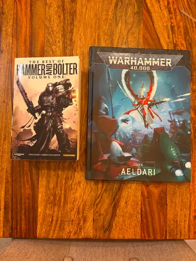 Aeldari codex 9th edition and The best of Hammer and Bolter volume one for sale. Excellent condition...