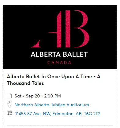 sell the Alberta Ballet ticket, View more