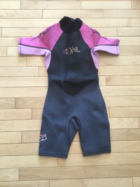 Junior Size 10 Pink & Grey Half Wetsuit