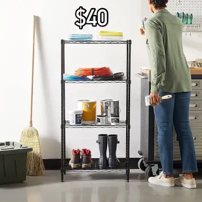 55*35*120cm, 4-Steel Wire Storage Rack, Adjustable, Sturdy, Easy, View more