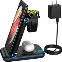 Wireless Charger for Samsung/Android, HOLYJOY Foldable 3 in 1 Fa