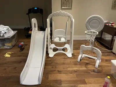 Kids Slide,Swing and Basketball/Soccer Set, View more