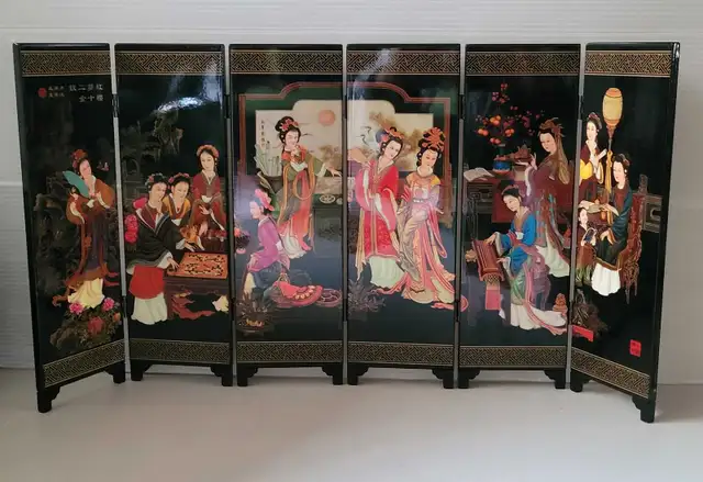 Chinese Folding 6 Panel Divider Screen Table Decoration  in Home Décor & Accents in Oshawa / Durham Region - Image 8