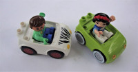 Collectible Lego Duplo Cars (2009) & 2 Minifigures