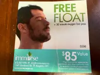 Free float gift certicate Immerse Spa