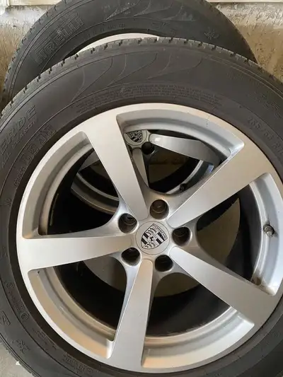 Porsche Orignal all-season tires and wheels, tire monitor sensor works fine, fits for Porsche SUV mo...