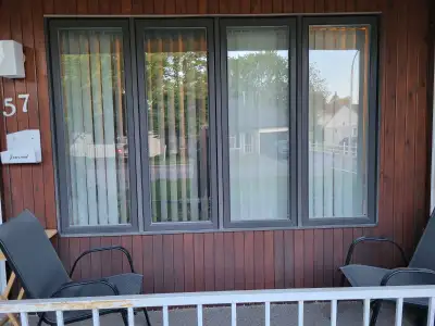 fenêtre de salon bois / alu couleur brun, View more