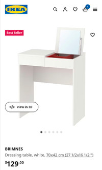 Ikea white vanity table EUC