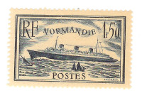 Timbre de France - 1935 Normandie dark blue - MLH - Fra300-3