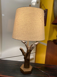 EUC Rustic Cottage Faux Wood Branch Drift Wood Table Lamp.