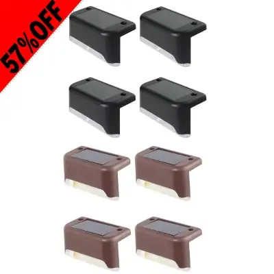 4pcs Waterproof Solar Deck Step Wall Lights Outdoor Pathway Patio Stairs Yard Garden Fence Decorativ...