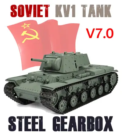1/16 2.4G RC HengLong Smoke & Sound Soviet KV1 Tank 3878 V7.0 Upgrade Version NEW - $250 CAD Feature...