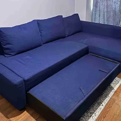 IKEA Blue Sectional Sofa Bed with Storage, View more