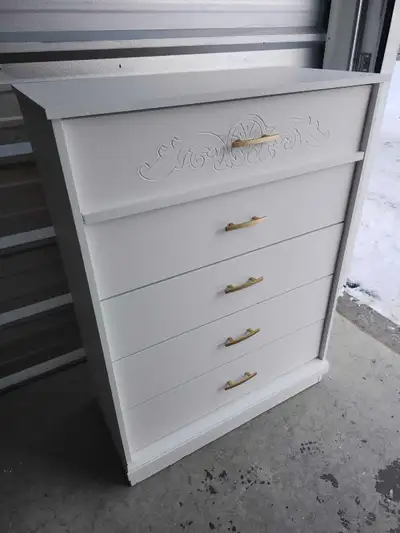 Tallboy dresser white gold, View more