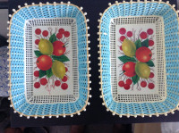 2 vintage Plastona trays made in Greece 70s