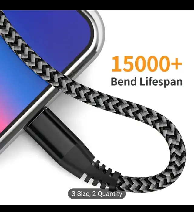 2m USB C to Lightning Fast Charge Fast Data Cable, MFI Certified in Cell Phone Accessories in Markham / York Region - Image 8