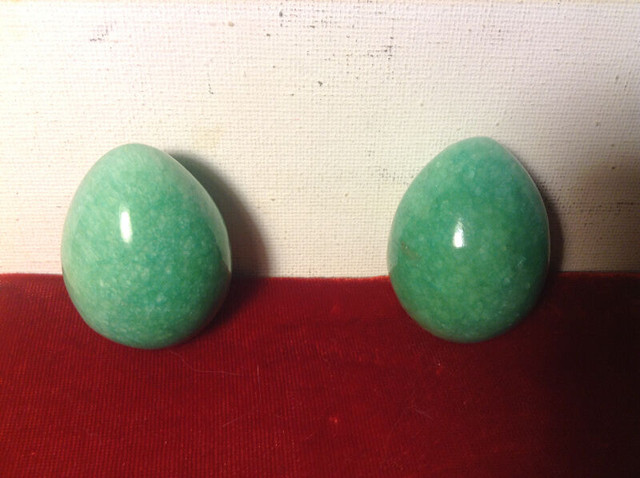 A Pair of Green Stone Eggs in Arts & Collectibles in Vancouver