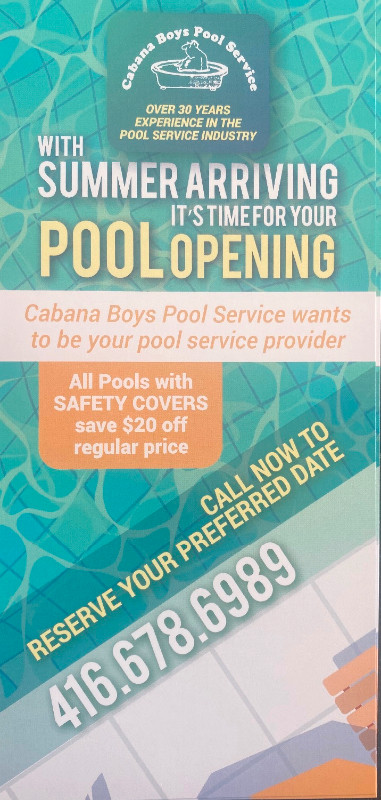 Pool Opening in Other in Oshawa / Durham Region