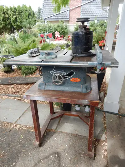 Antique Cast Iron table saw and motor - 120V, View more