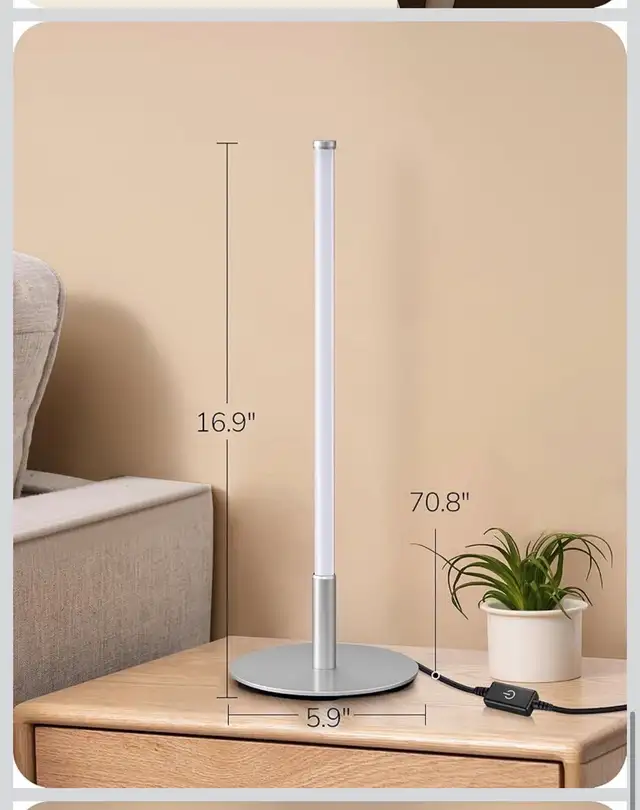  LED Touch Table Lamp – 3 Color Modes | Modern Bedside  in Indoor Lighting & Fans in City of Toronto - Image 3