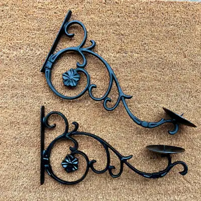 Wall Sconces Corbels Plants Candles Holder Cast Iron Vintage, View more