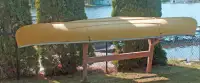 14' York River Fiberglass canoe with pressure treated stand