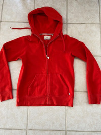 TNA extra fleece boyfriend zip hoodie red size L women