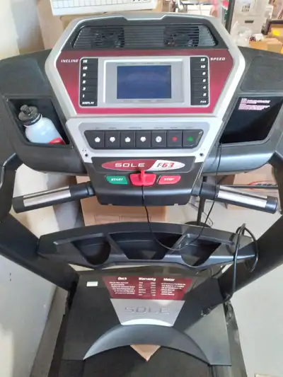 Sole F63 Folding Treadmill excellent condition. 20" x 55" Deck, 2.5 HP Motor, 15% Incline.