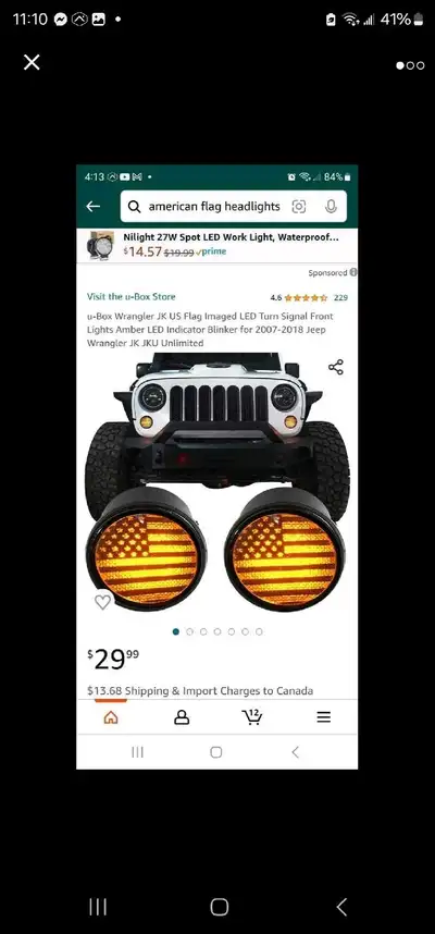 New Jeep USA flag lights