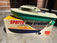 Vintage Tin Windup Boat In Box