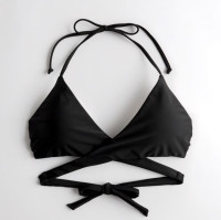 Colour black Hollister Wrap Triangle bikini top size xl