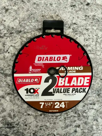 New 2 Pack Of Diablo 7-1/4" 24T Circular Saw Blades, View more