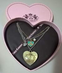 Vintage Juicy Couture Crown Heart 4 Strand Necklace