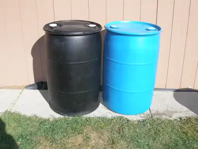 55  GALLON  PLASTIC  BARRELS, View more