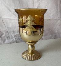 Decorative Christmas Amber Glass Vase Home Decor