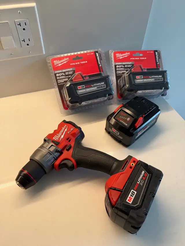 Milwaukee M18 FUEL Drill and Batteries