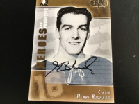 Henri Richard signed in the game heros card