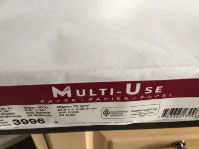 Multi Use Paper 8.5 x 14 in. $15.00 each or 2 Packs for $25.00, View more