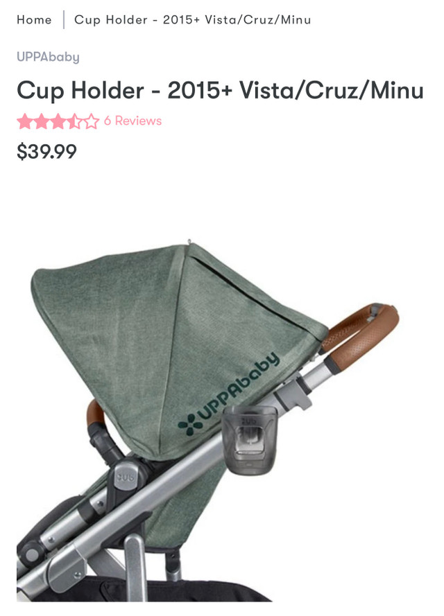 Uppababy Cup Holder  in Strollers, Carriers & Car Seats in Leamington - Image 2