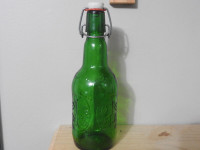 Vintage Grolsch Green Embossed Beer Bottle